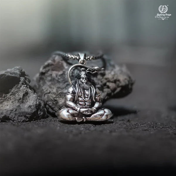 Shri Hanuman Ji Silver Locket With Chain